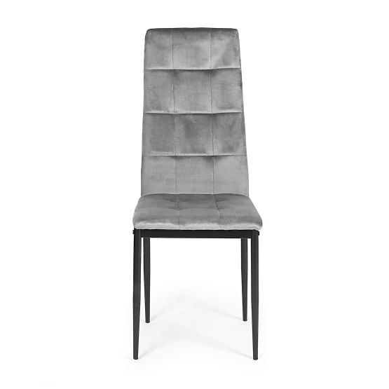 Set of Velvet Chairs for Dining and Living Room 4pcs Grey