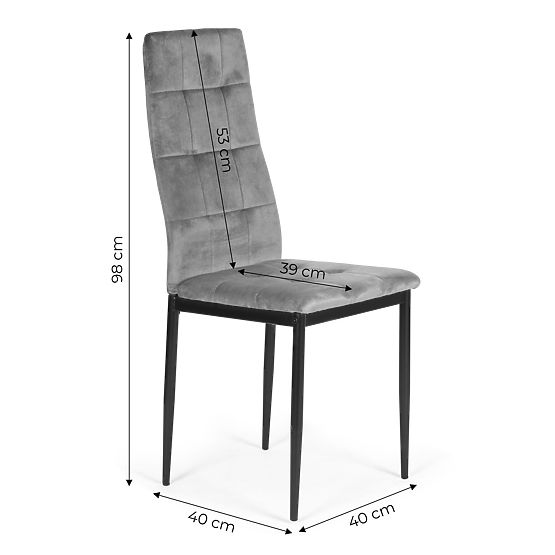 Set of Velvet Chairs for Dining and Living Room 4pcs Grey