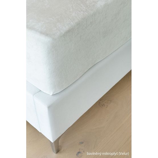 Cotton Microfleece Fitted Sheet - 160-180x200 cm - Natural