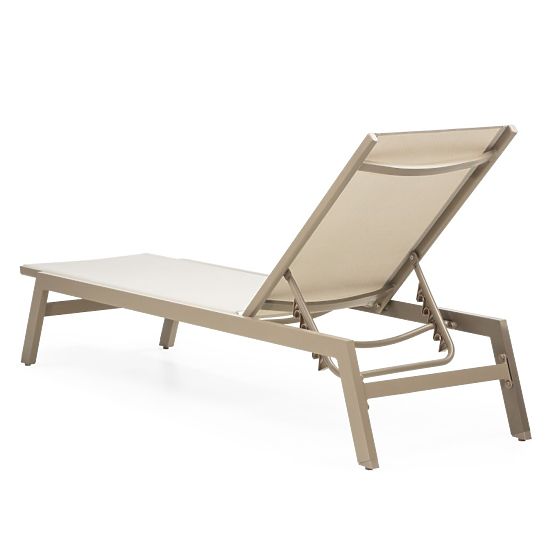 Shelly Adjustable Garden Lounger, Aluminum, Beige