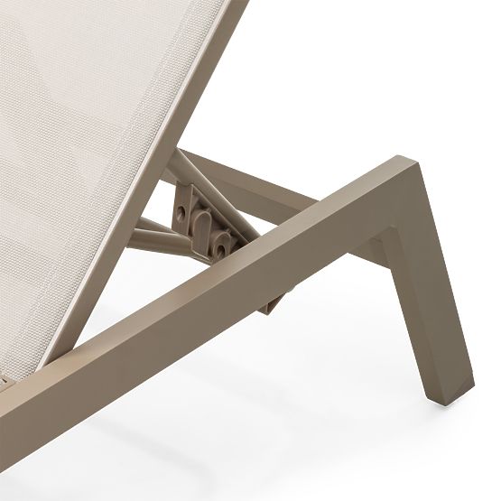 Shelly Adjustable Garden Lounger, Aluminum, Beige
