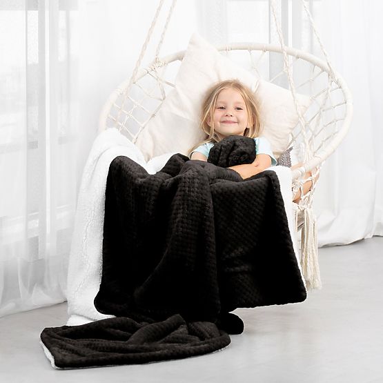 SHLEEPY Blanket Black with Jacquard Pattern Classic Style 130x180