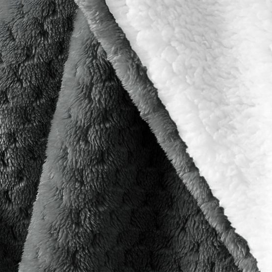 SHLEEPY Blanket in Graphite Color Jacquard Embossed Classic Style 170x210