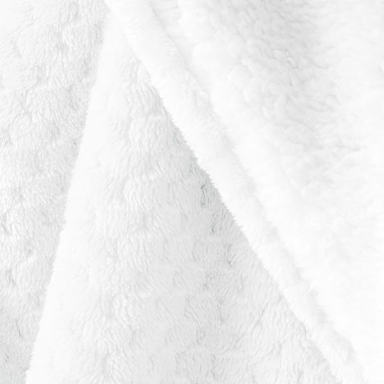 SHLEEPY Blanket in White with Jacquard Pattern Classic Style 130x180