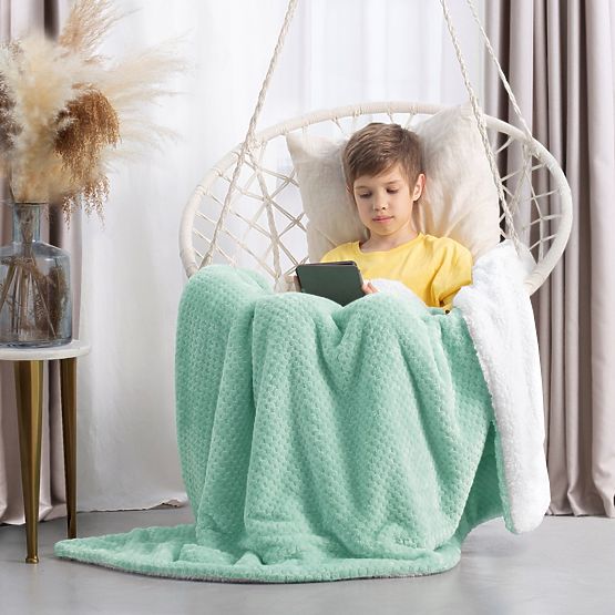 SHLEEPY Blanket Mint Color Jacquard Embossed Classic Style 130x180