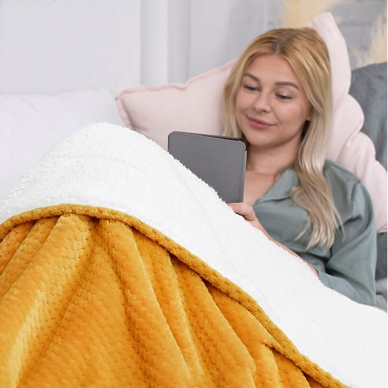 SHLEEPY Blanket Orange Jacquard Embossed Classic Style 130x180