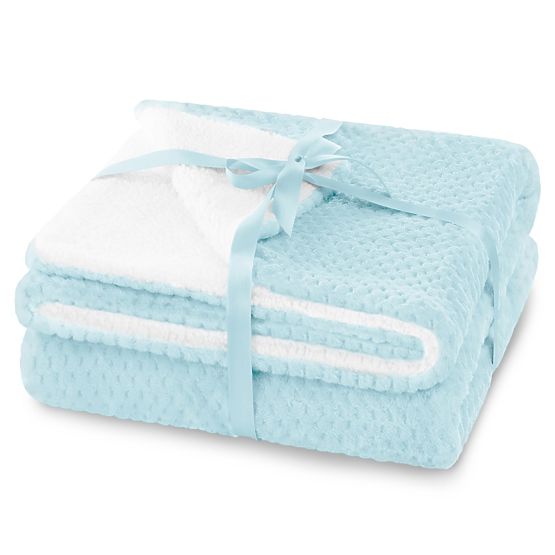 SHLEEPY Blue Blanket with Jacquard Pattern Classic Style 130x180