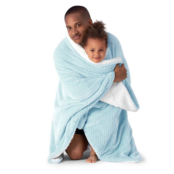 SHLEEPY Blue Blanket with Jacquard Pattern Classic Style 130x180