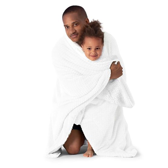 SHLEEPY White Jacquard Relief Classic Style Blanket 220x240