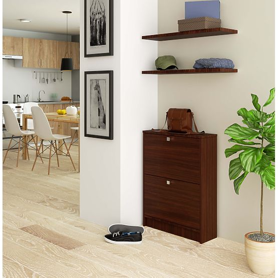 Shoe Cabinet 2 Flip Doors 60 cm - Wenge