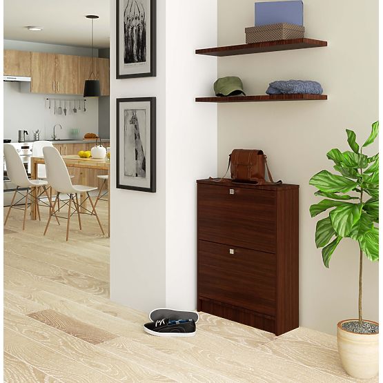 Shoe Cabinet 2 Flip Doors 60 cm - Wenge