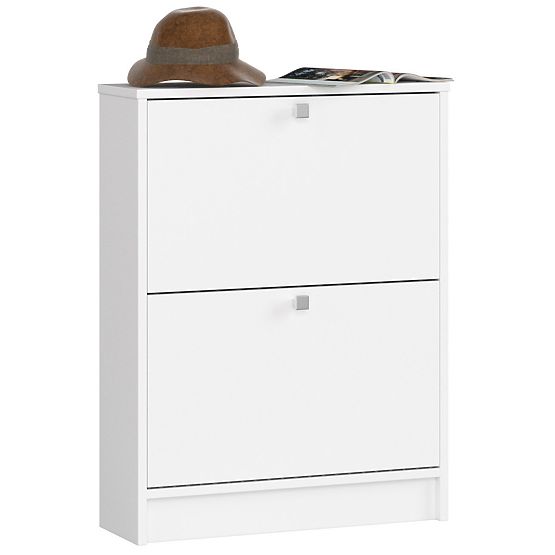 SHOE CABINET 2 FLIP DOORS 60 cm WHITE
