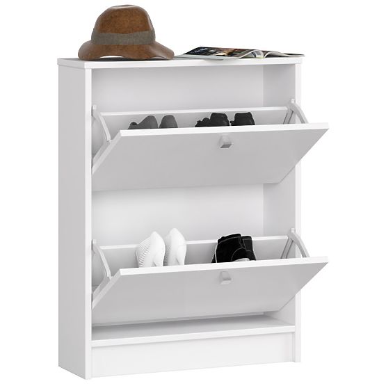 SHOE CABINET 2 FLIP DOORS 60 cm WHITE
