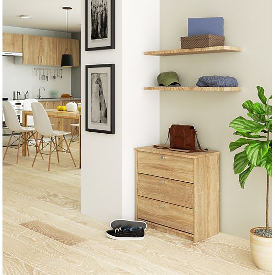 Shoe Cabinet MINI 3 Flip Doors 60 cm - Sonoma Oak