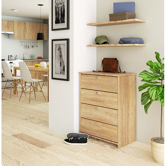 Shoe Cabinet RUBIN 4 Flip Doors 66 cm - Sonoma Oak