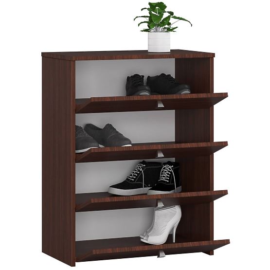 Shoe Cabinet RUBIN 4 Flip Doors 66 cm - Wenge