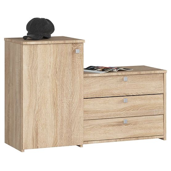 Shoe Cabinet S16 with Dresser 3 Flip Doors - Sonoma Oak