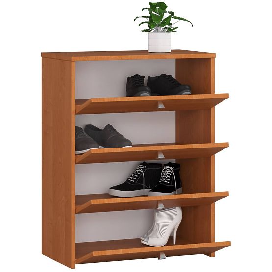 Shoe Cabinet with 4 Flip Doors 60 cm - Alder