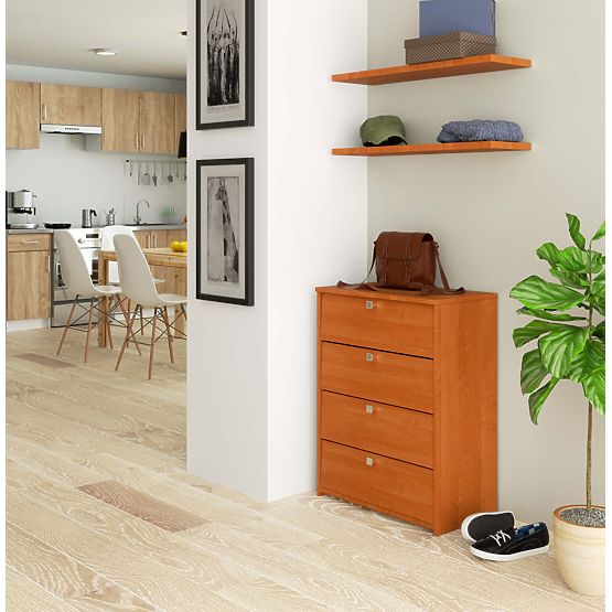 Shoe Cabinet with 4 Flip Doors 60 cm - Alder