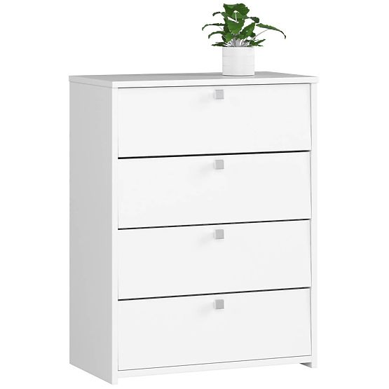 Shoe Cabinet with 4 Flip Doors 60 cm - White