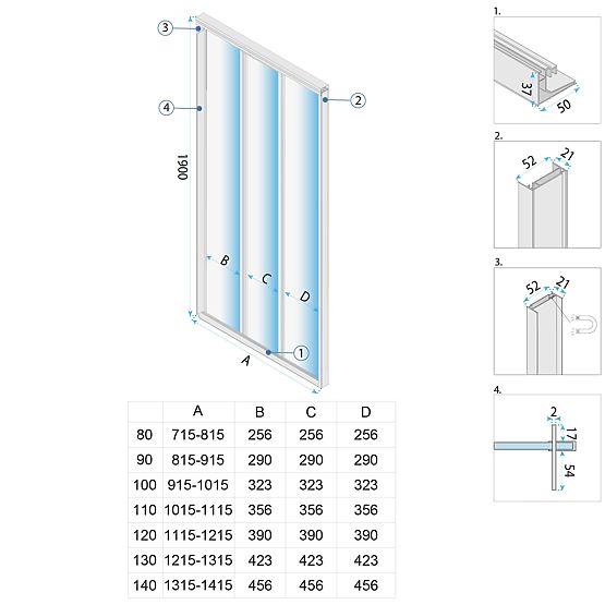 Shower Doors Rea Alex 100