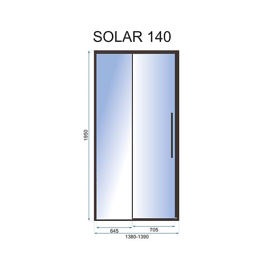 Shower Doors SOLAR BLACK MAT 140