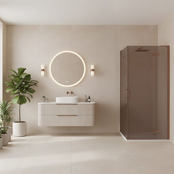 Shower Enclosure REA Hugo Double 80x100 Brushed Copper