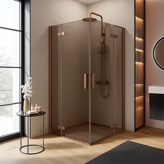 Shower Enclosure REA Hugo Double 80x80 Brushed Copper