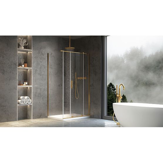 Shower Enclosure REA Montana Brushed Gold 100x90