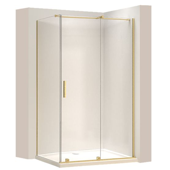 Shower Enclosure REA Montana Brushed Gold 140x100