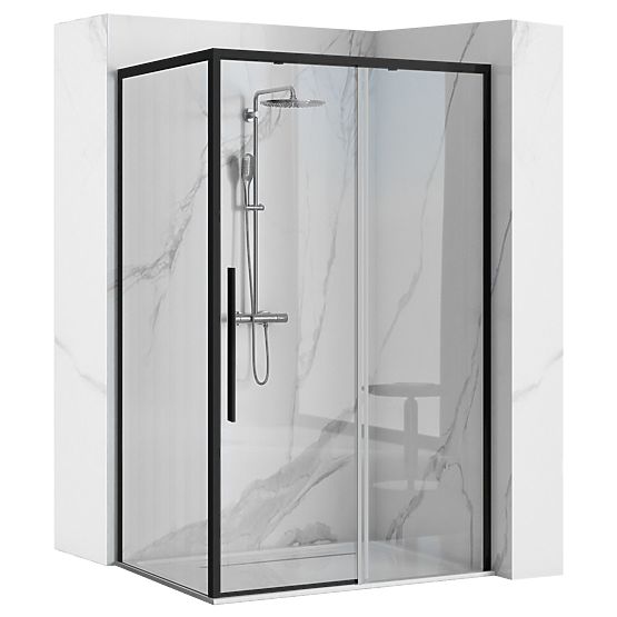 Shower Enclosure SOLAR BLACK MAT 120x90