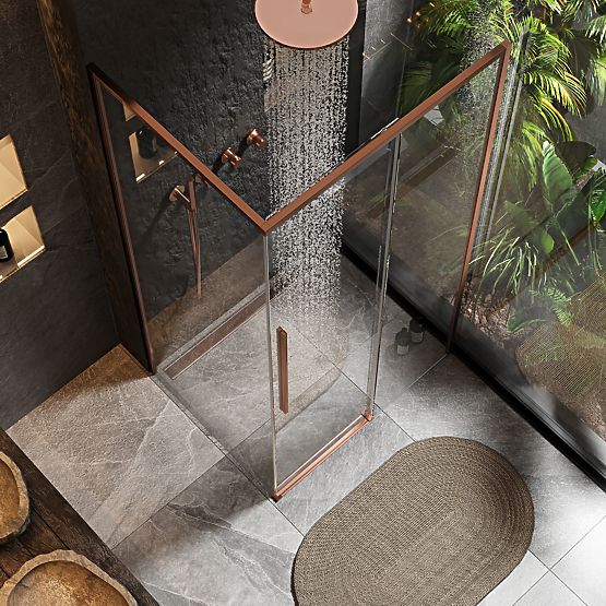 Shower Enclosure SOLAR Brushed Copper 120x90