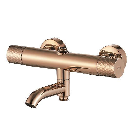 Shower Set with Thermostat Rea Lungo Diamond Copper