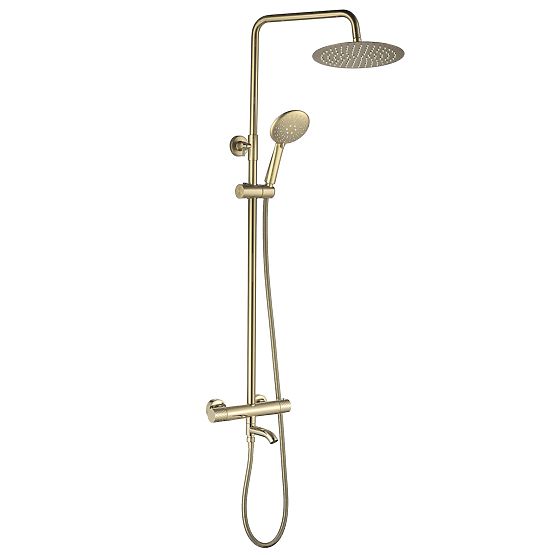 Shower Set with Thermostat Rea Lungo Diamond Gold