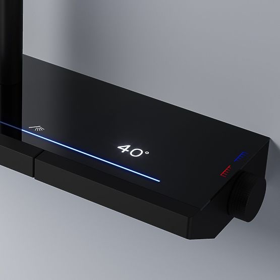 Shower Set with Thermostat REA Pedro Black