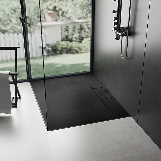 Shower Tray Bazalt Long Black 90x120