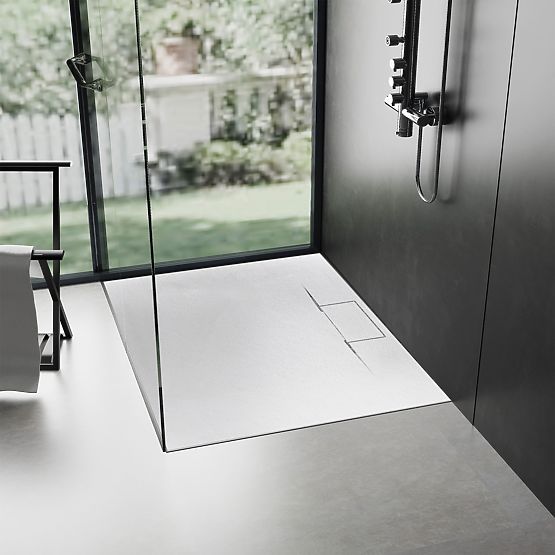 Shower Tray Bazalt Long White 80x100