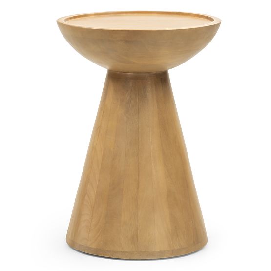 Side Table Arvika 40 cm, Round, Mango Wood, Curved Shapes