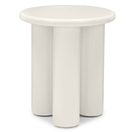 Side Table Blair 40 cm, Cream, Glossy