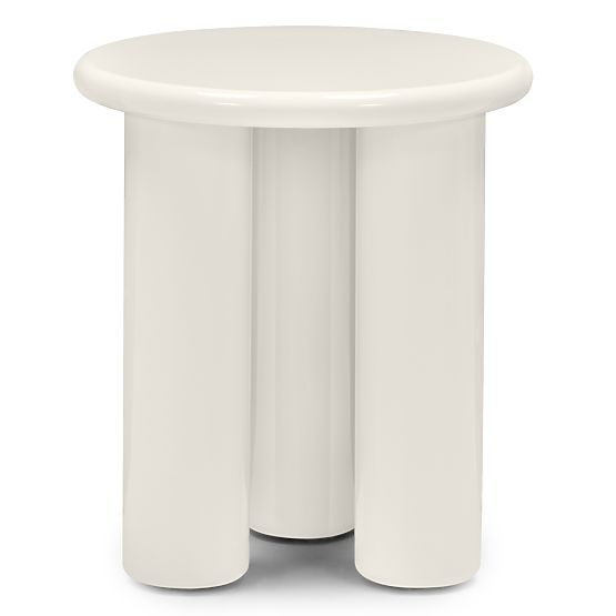 Side Table Blair 40 cm, Cream, Glossy