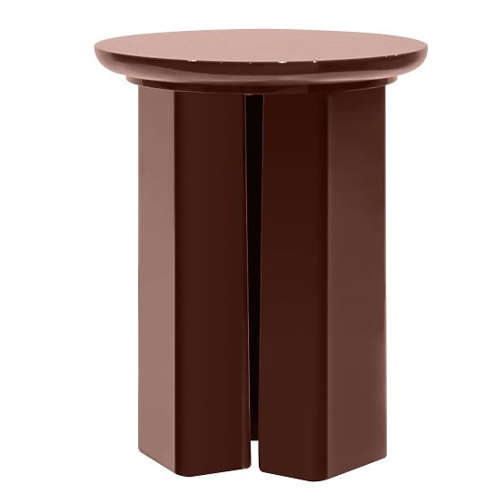 Side Table Brie 40 cm, Burgundy/Brown, Glossy