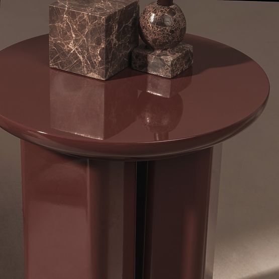 Side Table Brie 40 cm, Burgundy/Brown, Glossy