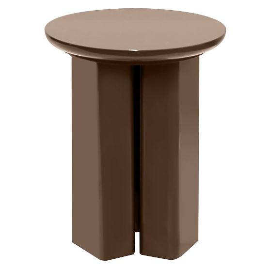 Side Table Brie 40 cm, Light Brown, Mocha, Glossy