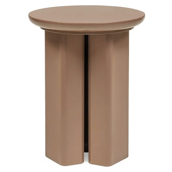 Side Table Brie 40 cm, Light Brown, Mocha, Glossy