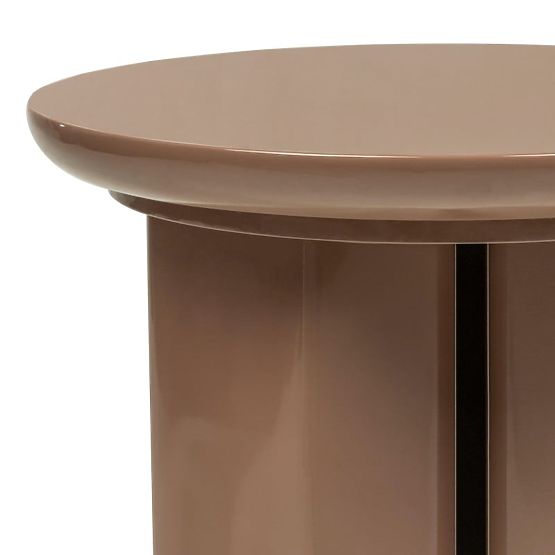 Side Table Brie 40 cm, Light Brown, Mocha, Glossy