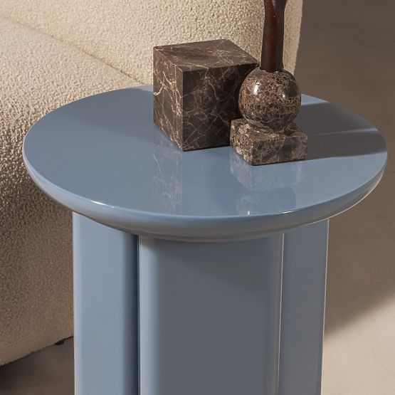 Side Table Brie 40 cm, Muted Blue, Glossy