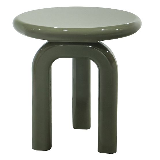 Side Table Flambe 50 cm, Green/Grey, Glossy