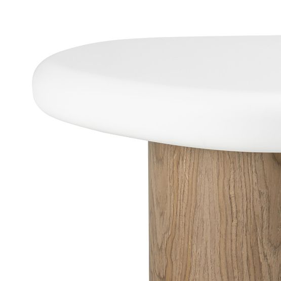 Side Table Floe 50 cm, White/Walnut