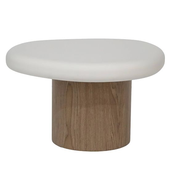 Side Table Floe 50 cm, White/Walnut