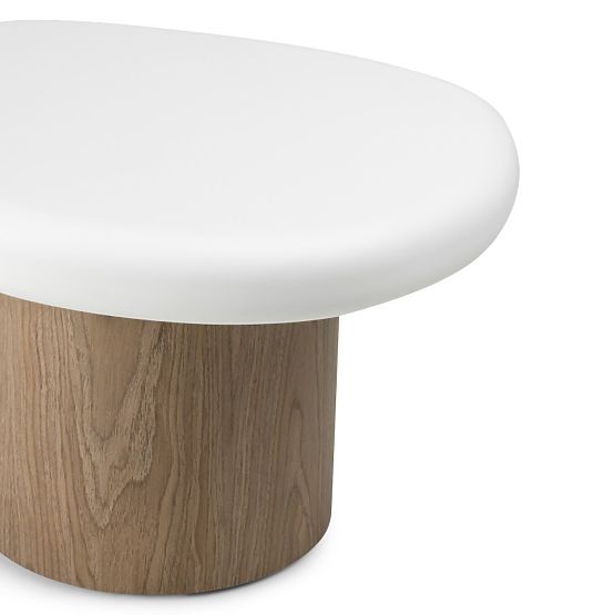 Side Table Floe 50 cm, White/Walnut